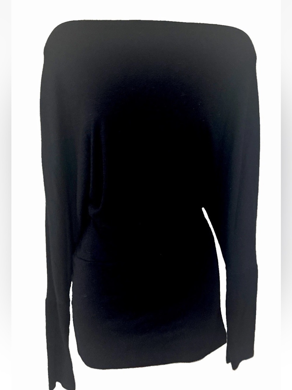 Stylin Black Solid Boat Neck Dolman Long Sleeve Twist Knit Mini Dress S